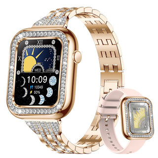 Square Fashion Women Smart Wristwatch Diamond Waterproof
