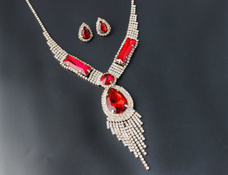 S151 fashion bridal jewelry set, tassel diamond, colorful micro wedding jewelry, necklace, earring set