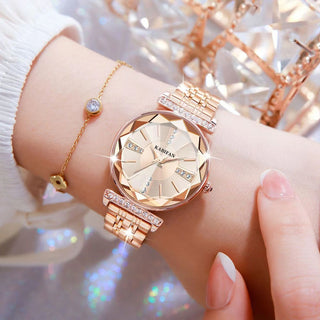 Diamond Mirror Fashion Waterproof Steel Watch