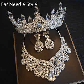 Bridal Headdress Flowers Wedding Hair Accessories Accessories Crown Necklace Earrings