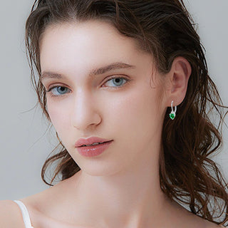 925 sterling silver hypoallergenic heart zirconia earrings birthstone jewelry