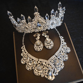 Bridal Headdress Flowers Wedding Hair Accessories Accessories Crown Necklace Earrings