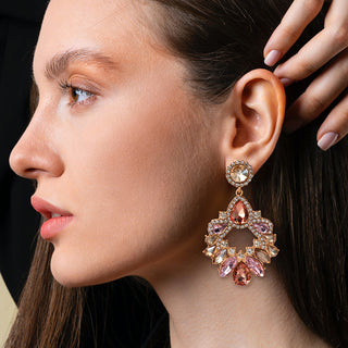 Fashion Geometry Pattern Modeling Rhinestone Earrings